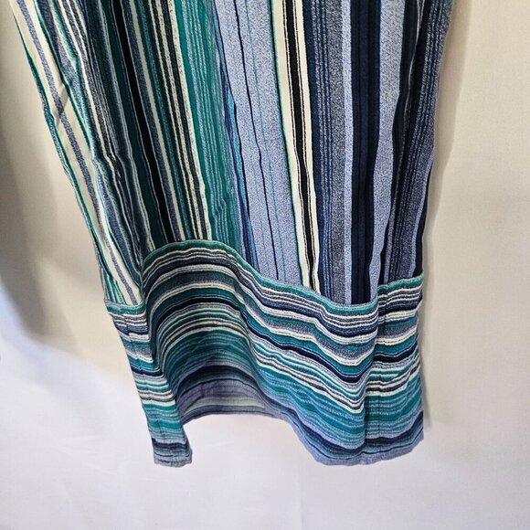 Band of Gypsies Size Small Stripe Blue Multicolor Pull On Wide Leg Pocket Pants - Picture 4 of 14